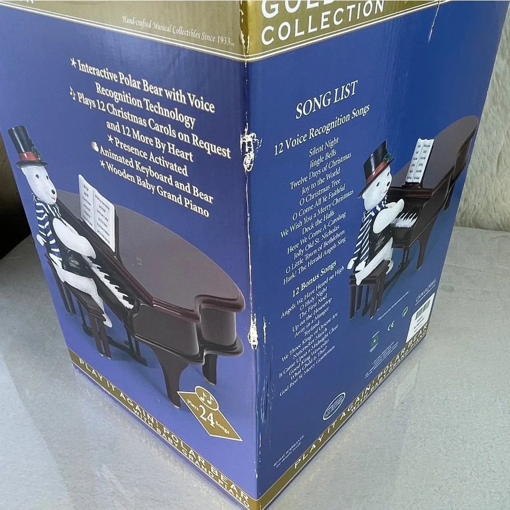 NEW in Box Vintage Mr Christmas Gold Label Polar Bear Animated Musical Piano